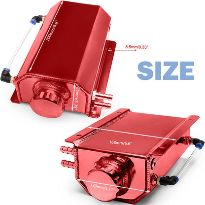 2L Red Aluminum Coolant Radiator Overflow Reservoir Expansion Water Tank