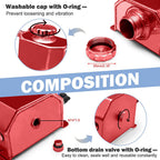 2L Red Aluminum Coolant Radiator Overflow Reservoir Expansion Water Tank