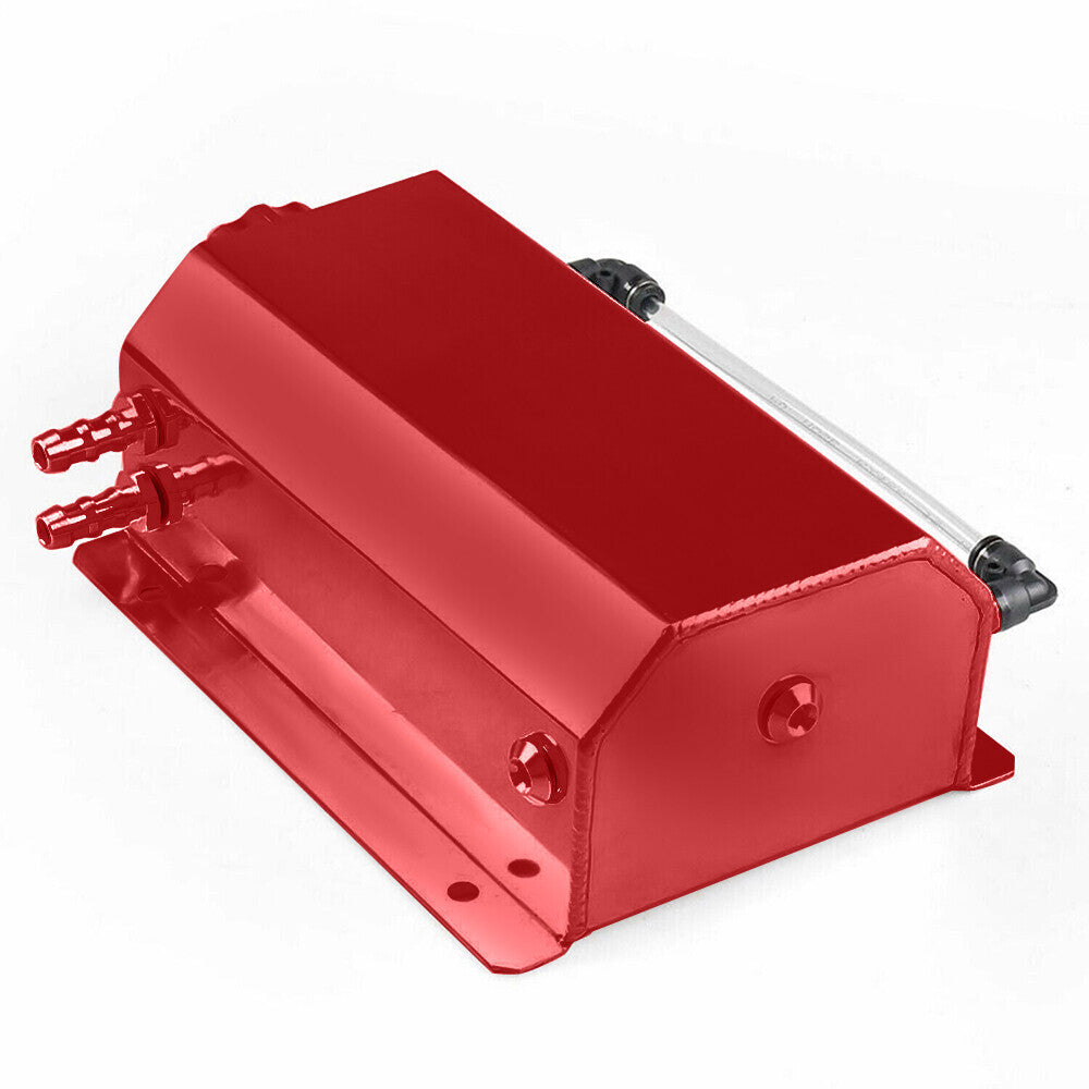 2L Red Aluminum Coolant Radiator Overflow Reservoir Expansion Water Tank
