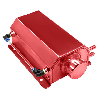 2L Red Aluminum Coolant Radiator Overflow Reservoir Expansion Water Tank