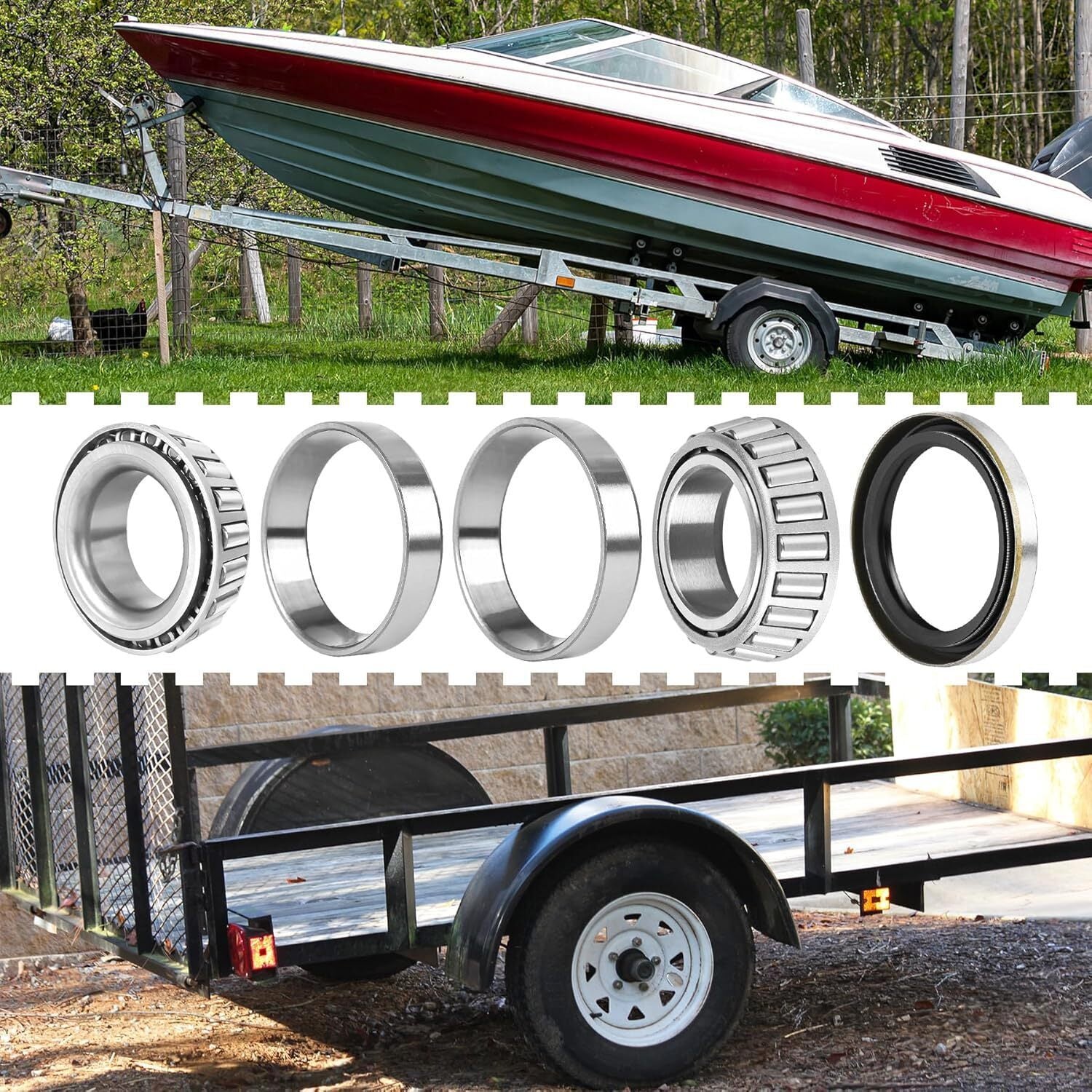 2 Pair Wheel Hub Trailer Bearing Kit L68149 L44649 for 3500 Lbs Trailer Axle #84