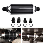 High Flow Inline Fuel Filter 100 Micron Cleanable AN6 AN8 AN10 Adapter Universal