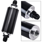 High Flow Inline Fuel Filter 100 Micron Cleanable AN6 AN8 AN10 Adapter Universal
