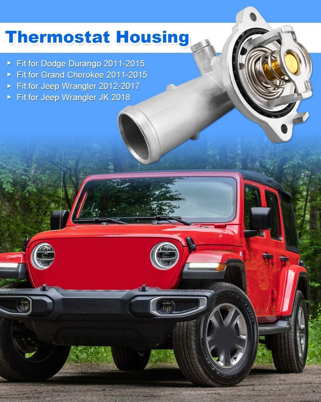 Upgrade Aluminium Thermostat Housing Assembly For Jeep Cherokee Dodge Grand Cara