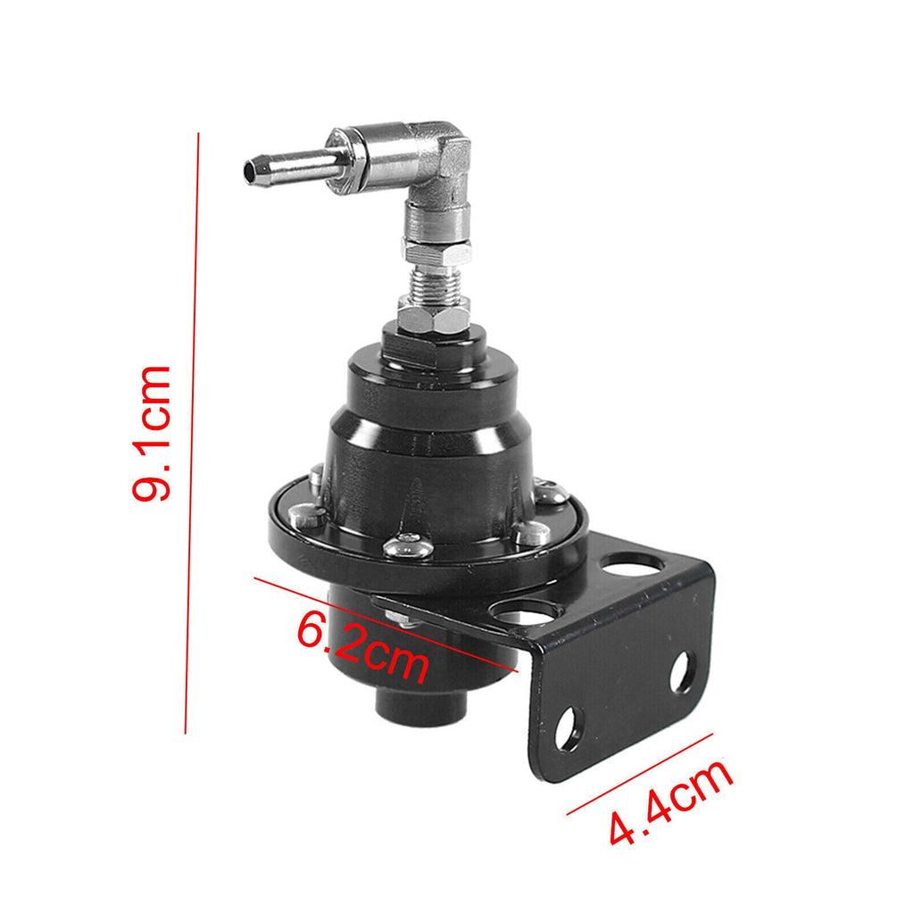 Aluminum Universal Adjustable Fuel Pressure Regulator + Gauge+ Fitting Kit Black