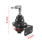 Aluminum Universal Adjustable Fuel Pressure Regulator + Gauge+ Fitting Kit Black
