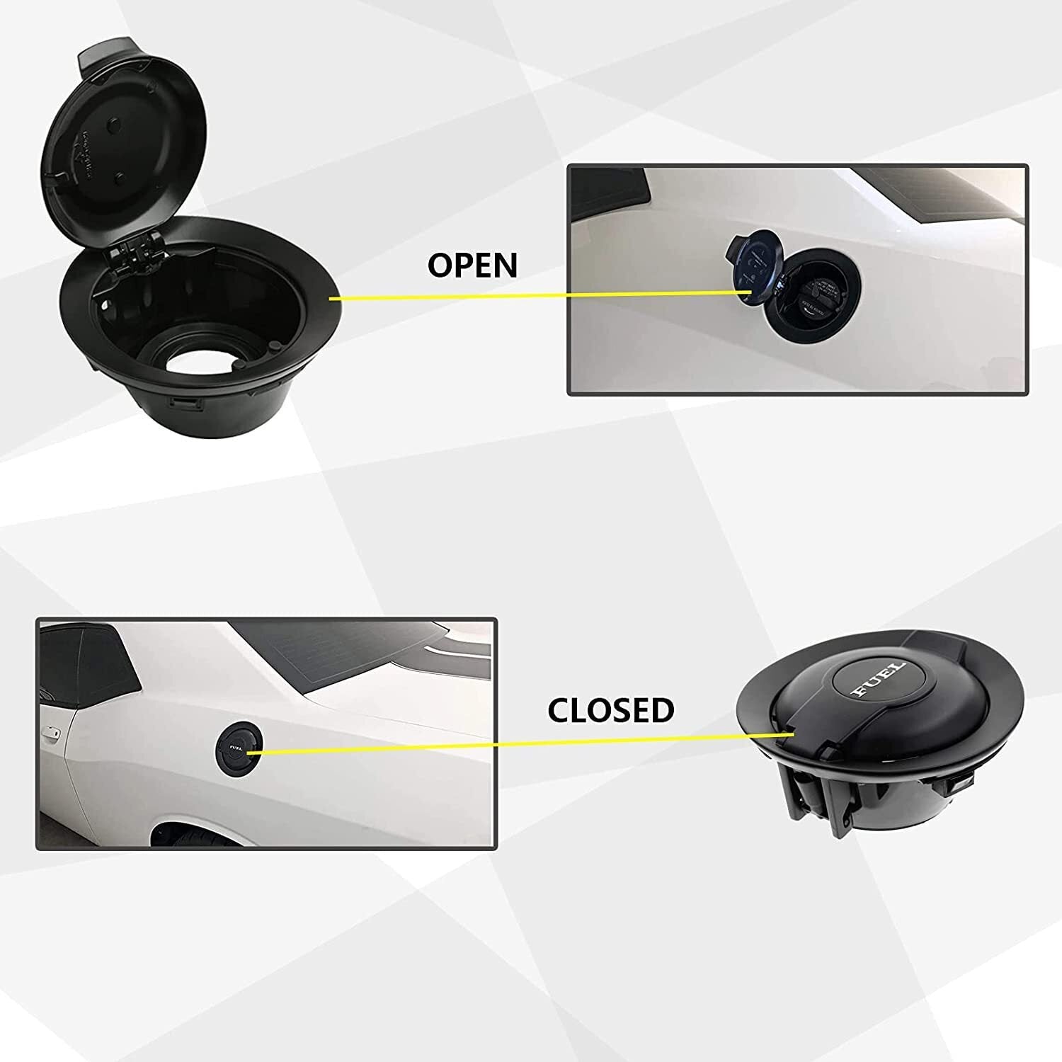 Fuel Gas Door Vapor Edition Matte Fit for 2008-19 Dodge Challenger 68250120AA US