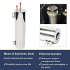 New Radiator Coolant Overflow Catch Puke Tank 3"x9" 32OZ Silver Stainless Steel