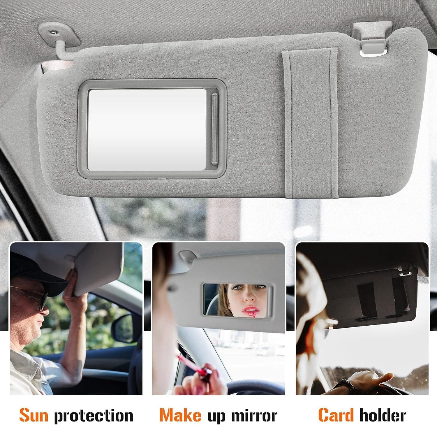 For Toyota Camry 2007-2011 Left Driver Side Sun Visor Sunshade Without Sunroof