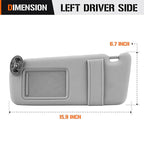 For Toyota Camry 2007-2011 Left Driver Side Sun Visor Sunshade Without Sunroof