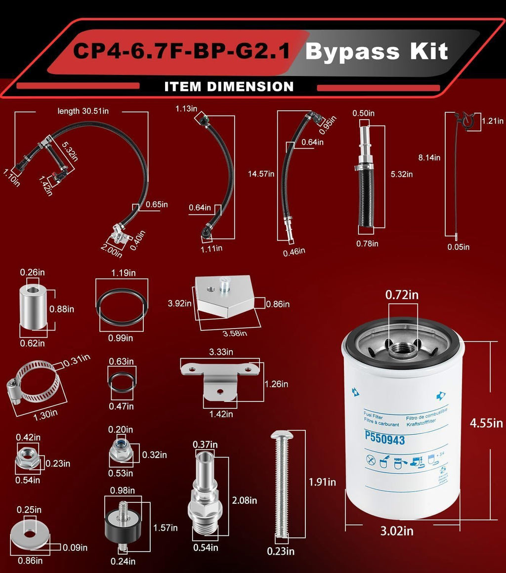 Powerstroke Disaster Prevention Bypass Kit For Ford 6.7L 2011-22 CP4-6.7F-BP-G2