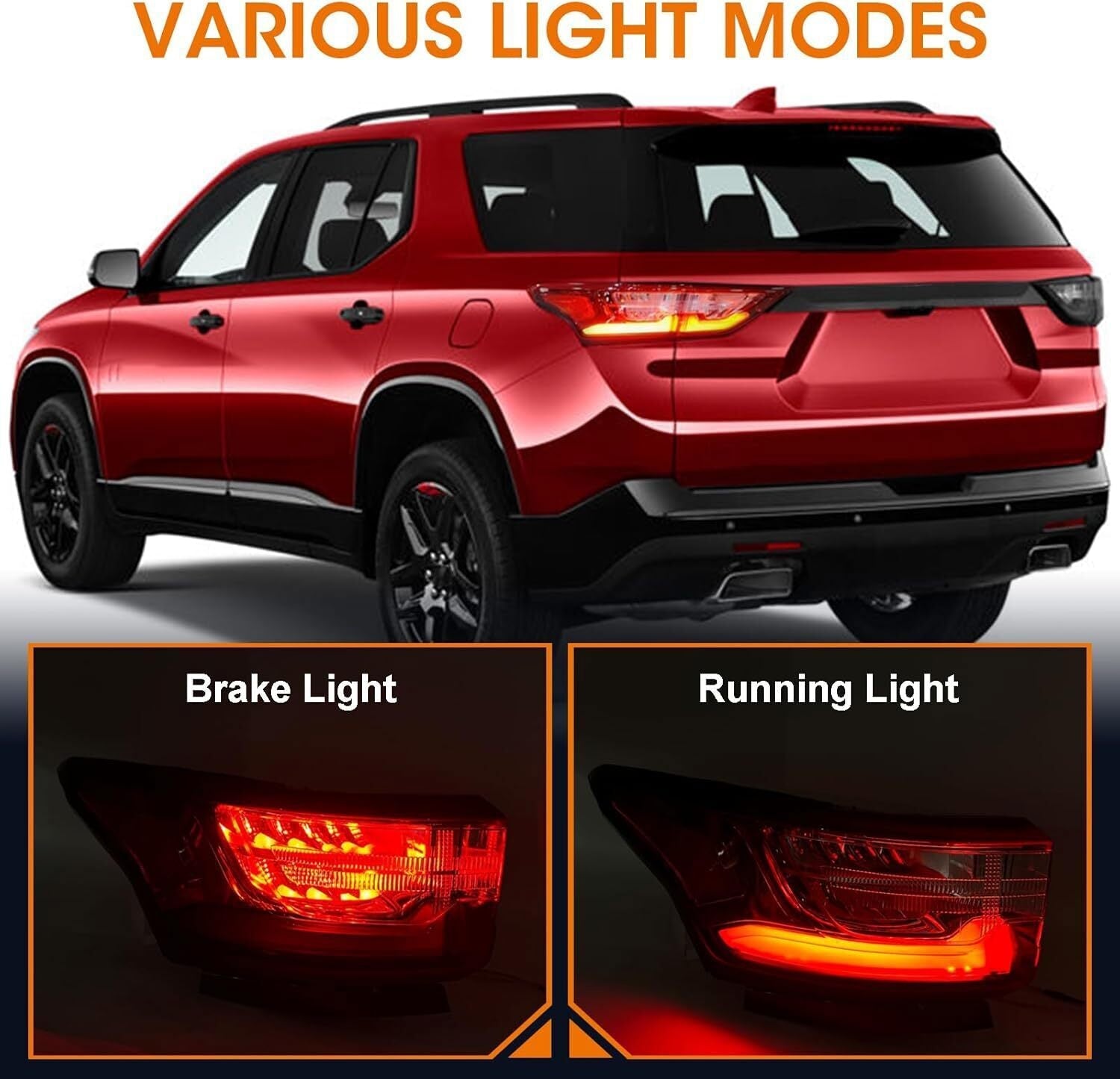 Left LED Tail Light Lamp for 2018-2021 Chevrolet Traverse Driver Side L 84990362