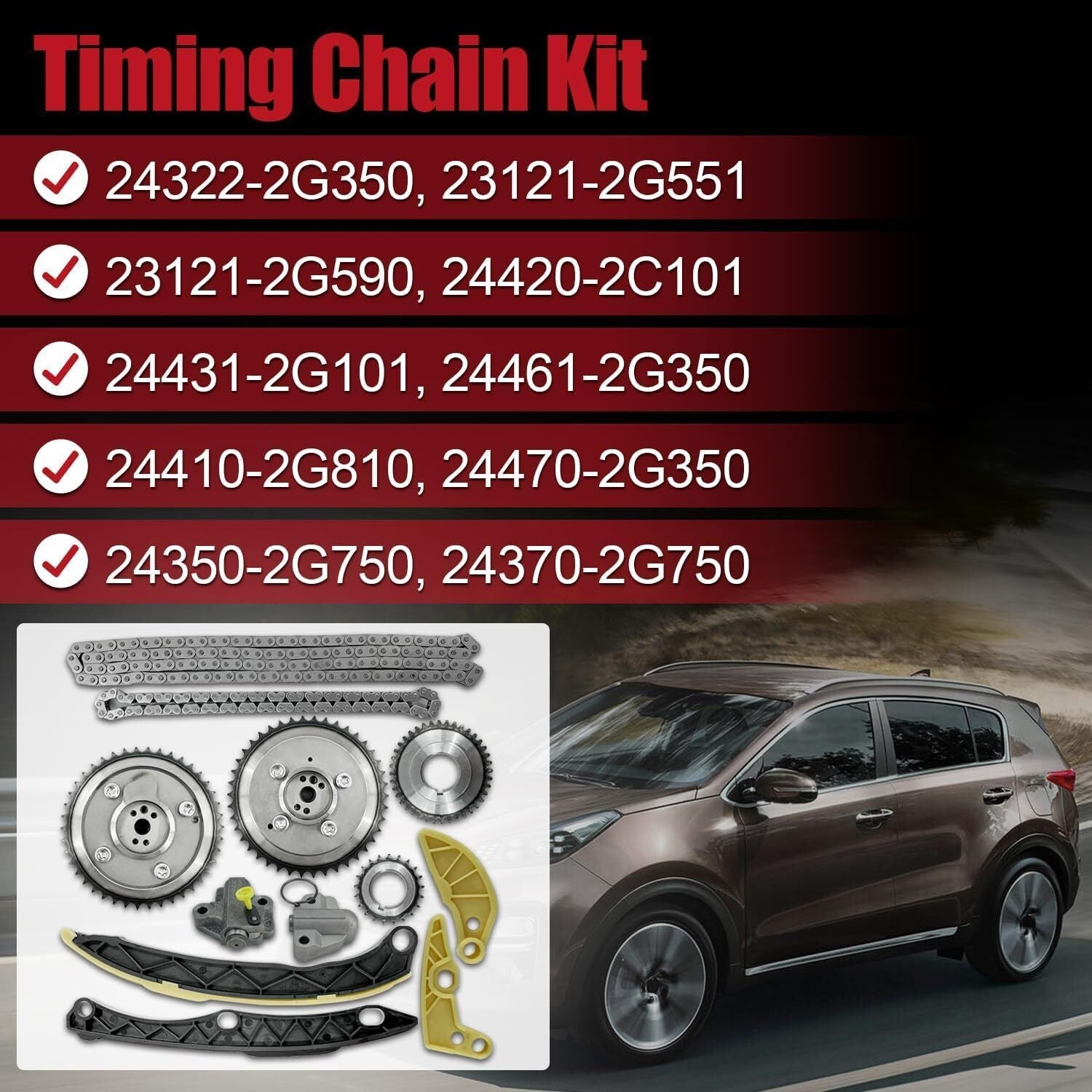 For Hyundai Kia 2.4L G4KJ Engine Rebuild Overhaul Kit - Crankshaft / Con Rods