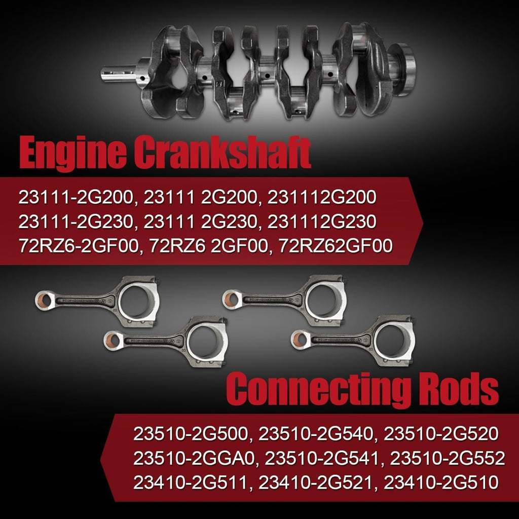 For Hyundai Kia 2.4L G4KJ Engine Rebuild Overhaul Kit - Crankshaft / Con Rods