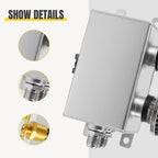 2 Port 10AN Dual Breather Filter Baffled Polished Oil Catch Can Reservoir Tank