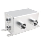 2 Port 10AN Dual Breather Filter Baffled Polished Oil Catch Can Reservoir Tank