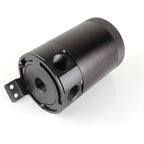 New 2 Port Reservoir Baffled Tank Oil Catch Can Drain Valve Breather Kits Black