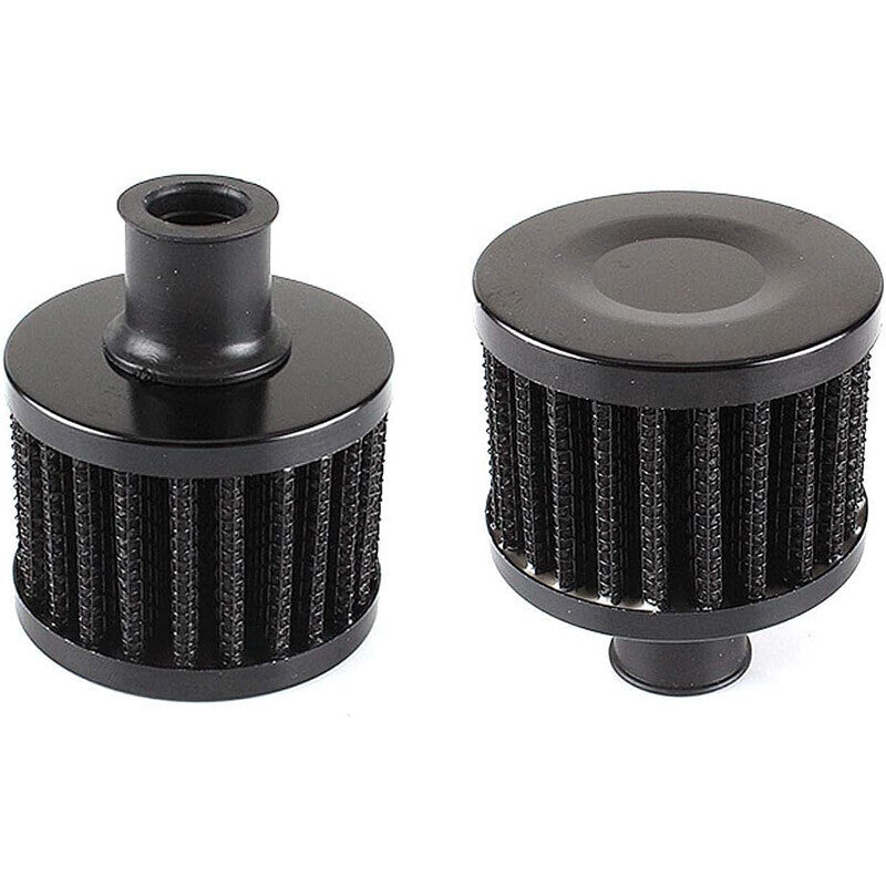 New 2 Port Reservoir Baffled Tank Oil Catch Can Drain Valve Breather Kits Black