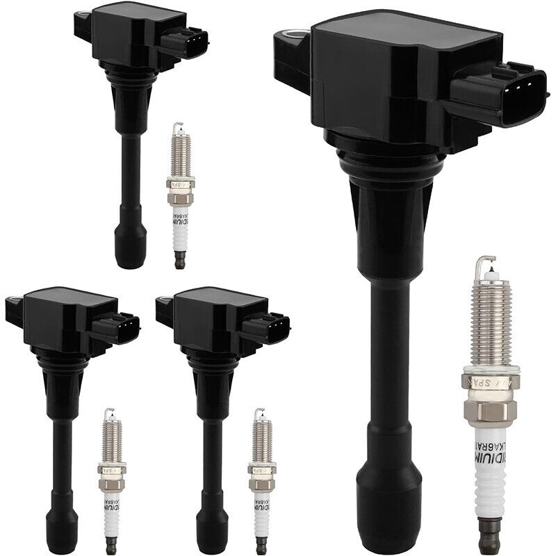 4 UF549 For Nissan Altima Sentra rogue versa Spark Plugs and Ignition Coil packs