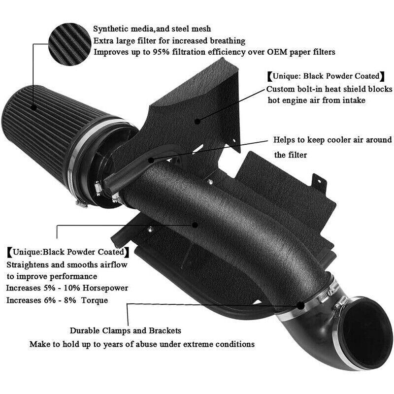 4" inches Cold Air Intake Kit with Filter for 99-06 GMC Chevy V8 4.8L/5.3L/6.0L
