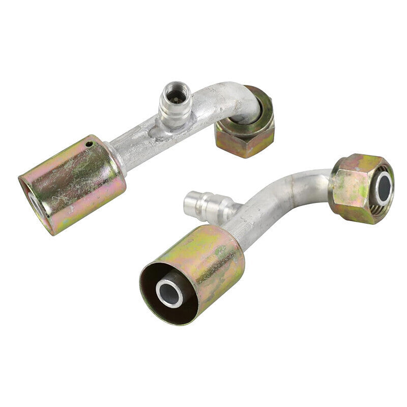 Air Conditioning AC Fitting Set #8 and #10 Female Oring Beadlock 90 Degree