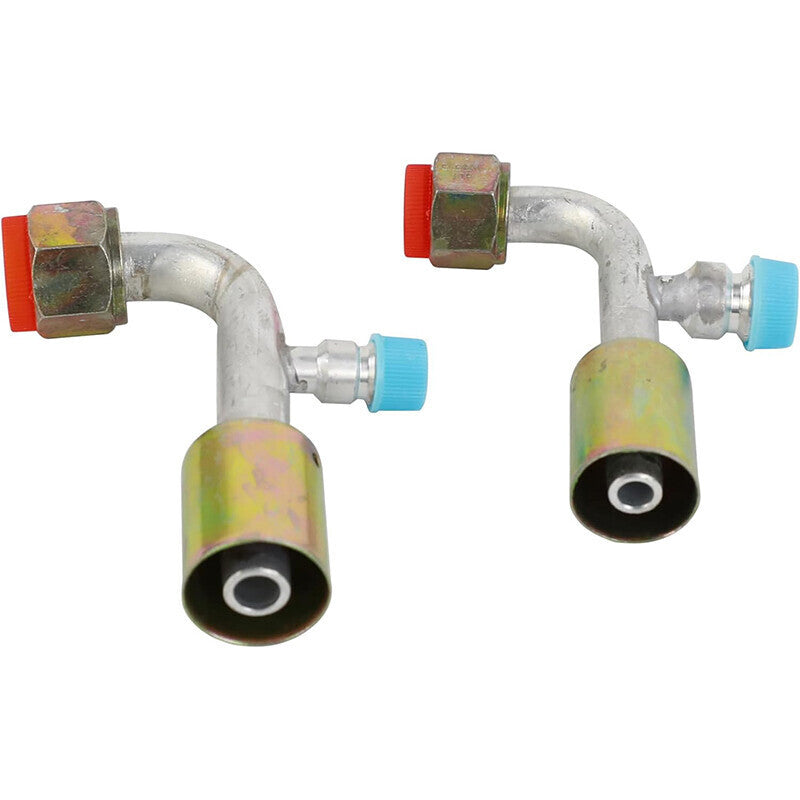 Air Conditioning AC Fitting Set #8 and #10 Female Oring Beadlock 90 Degree