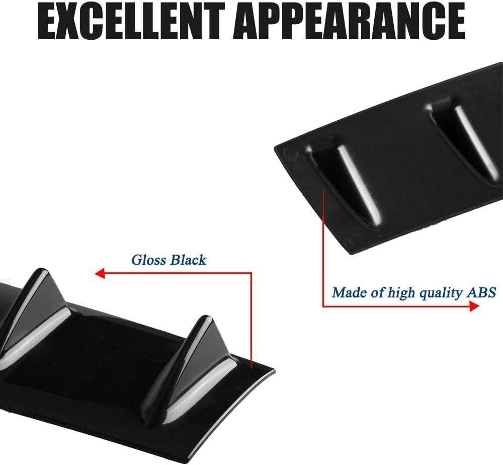 Universal Black Look Rear Lower Bumper Diffuser Fin Spoiler Lip Wing Splitter