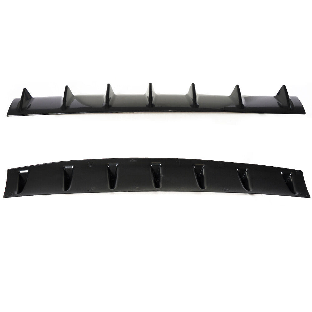 Universal Black Look Rear Lower Bumper Diffuser Fin Spoiler Lip Wing Splitter