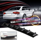 Universal Black Look Rear Lower Bumper Diffuser Fin Spoiler Lip Wing Splitter