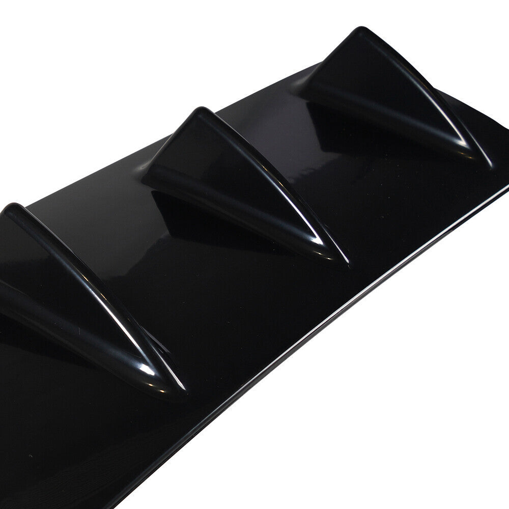 Universal Black Look Rear Lower Bumper Diffuser Fin Spoiler Lip Wing Splitter