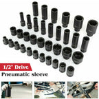 1 Pack Deep Impact Socket Set 1/2" Metric Drive 8-32mm SAE Impact Sockets w/Case