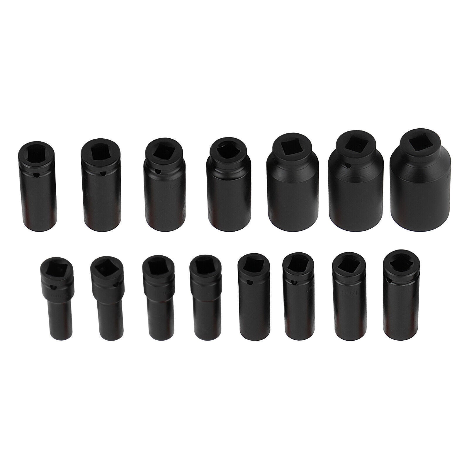 1 Pack Deep Impact Socket Set 1/2" Metric Drive 8-32mm SAE Impact Sockets w/Case
