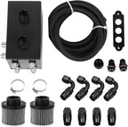 4 Port Oil Catch Can Breather with Hose Kit 10AN for Honda Acura Turbo Universal