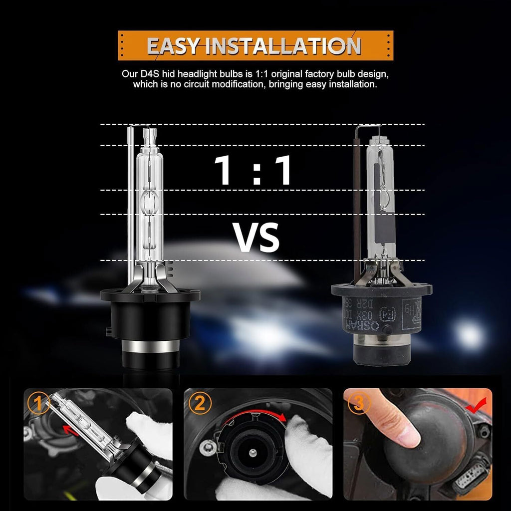 2x New D4S Xenon HID Headlight Bulbs 6000K For Lexus Toyota 42402 66440 set