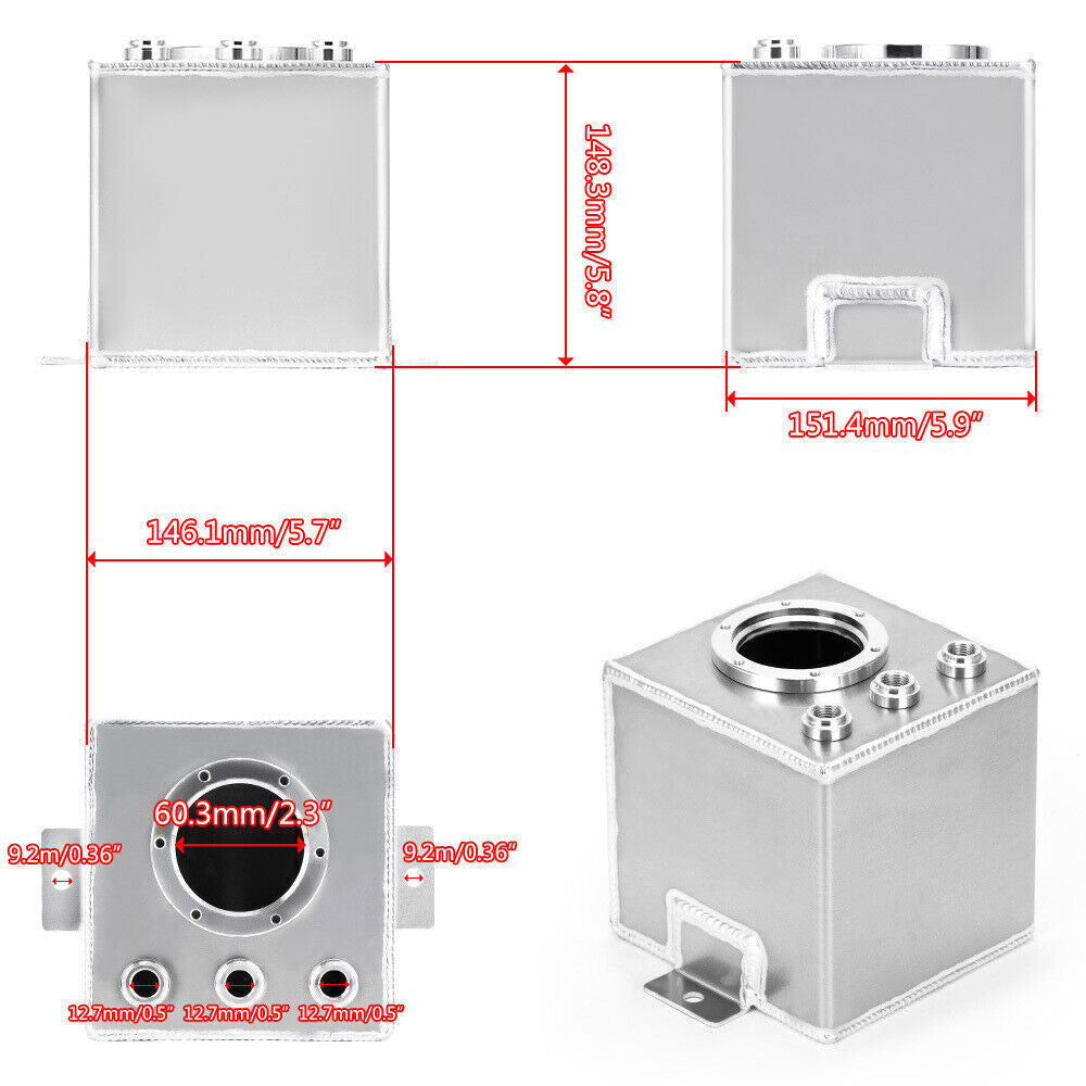 2L Aluminum High Flow Swirl Fuel Surge Pot Tank AN6 For 044 External Fuel Pump S