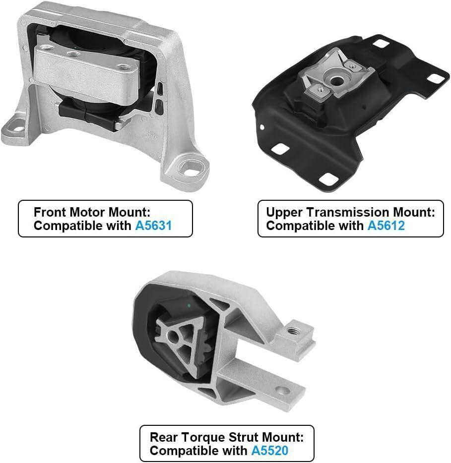 Engine Motor & Transmission Mount Set For 13-16 Ford Escape 2.0L 2.5L