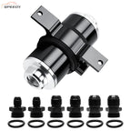 100 Micron Inline Fuel Filter w/ 6AN 8AN 10AN Fitting E85 Adapter Fuel Filter