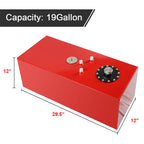 19 Gallon 72L Racing Fuel Cell Gas Tank + Cap + Level Sender Top Feed Universal