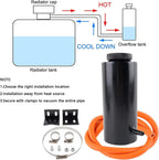 Auto Universal Radiator Coolant Catch Tank Overflow Reservoir Black Aluminum NEW