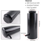 Auto Universal Radiator Coolant Catch Tank Overflow Reservoir Black Aluminum NEW