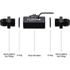 AN10 10AN Male Aluminum Inline Fuel Shut Off Valve w/ Cable Lever Black