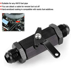 AN10 10AN Male Aluminum Inline Fuel Shut Off Valve w/ Cable Lever Black