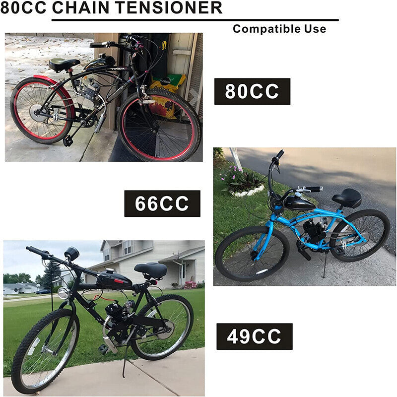 2x Black Spring Loaded Chain Tensioner For 49cc 66cc 80cc Engine Motorized Bike