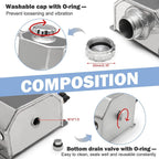 Universal 2L Aluminum Coolant Radiator Overflow Reservoir Expansion Tank NEW
