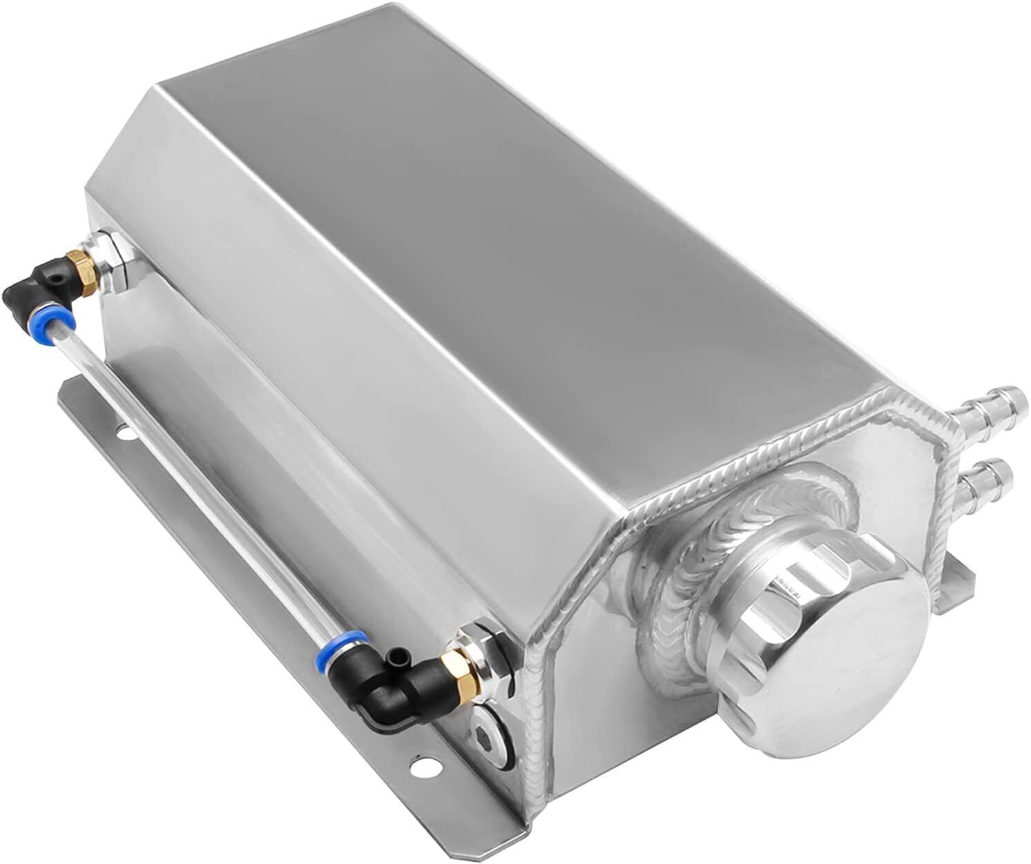 Universal 2L Aluminum Coolant Radiator Overflow Reservoir Expansion Tank NEW