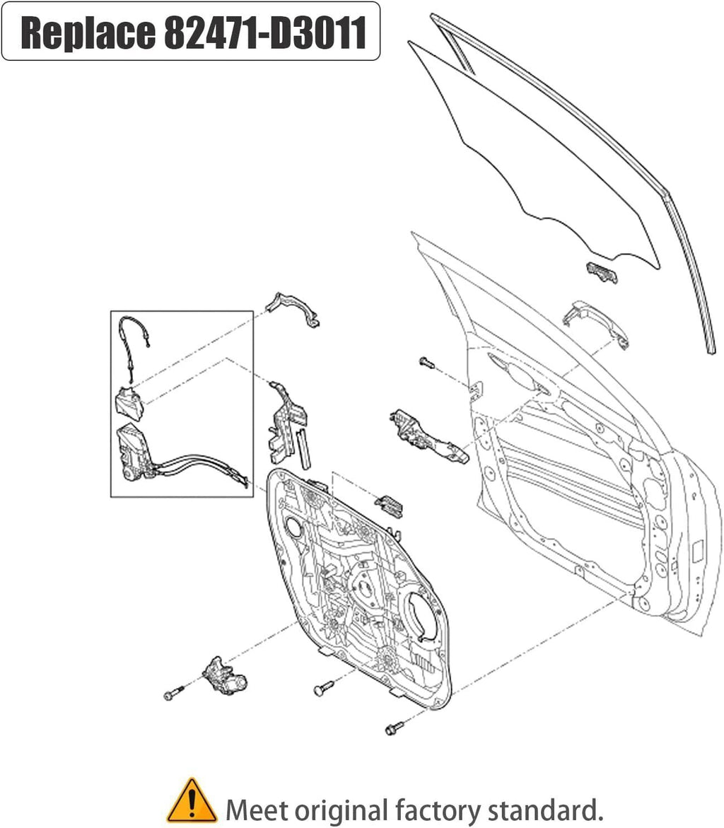 1 Pair Front Left & Right Window Regulator For Hyundai Tucson 16-20 82471-D3011
