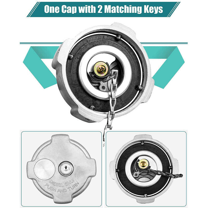 Locking Diesel Fuel Cap with 2 Keys Fit for Freightliner Cascadia 03-37017-002