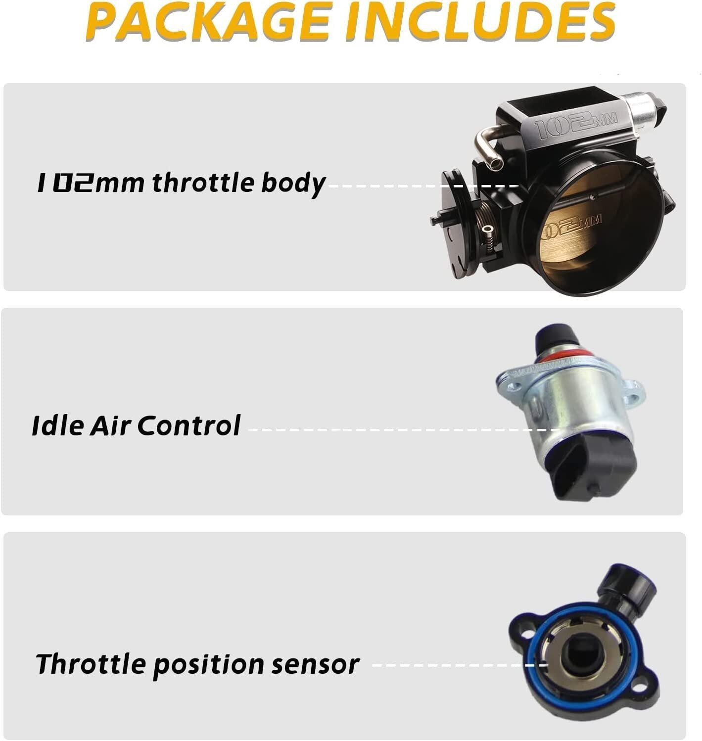 102mm Throttle Body + TPS IAC + Intake Manifold Cable Bracket for GM LS1 LS2 LS6