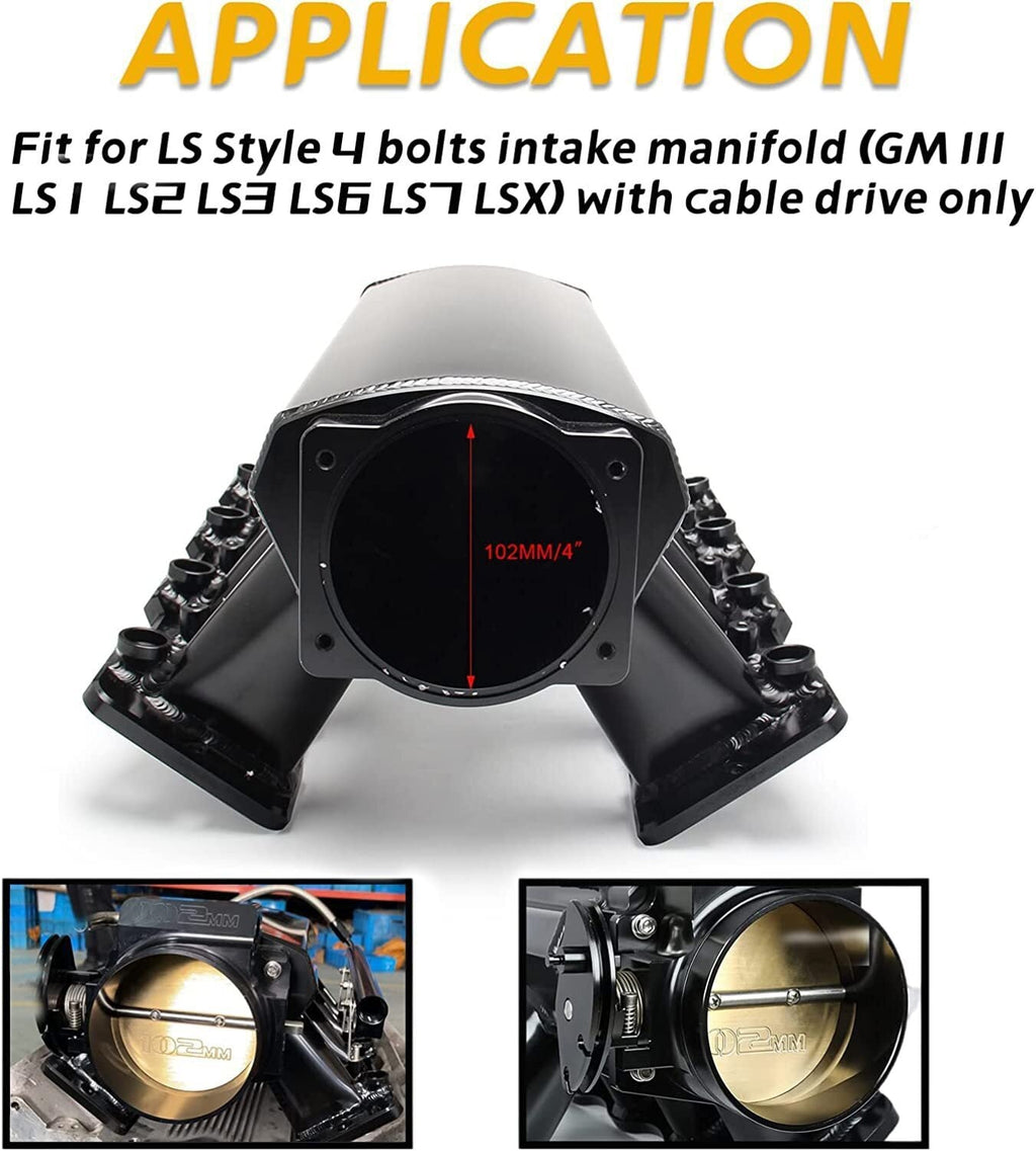102mm Throttle Body + TPS IAC + Intake Manifold Cable Bracket for GM LS1 LS2 LS6