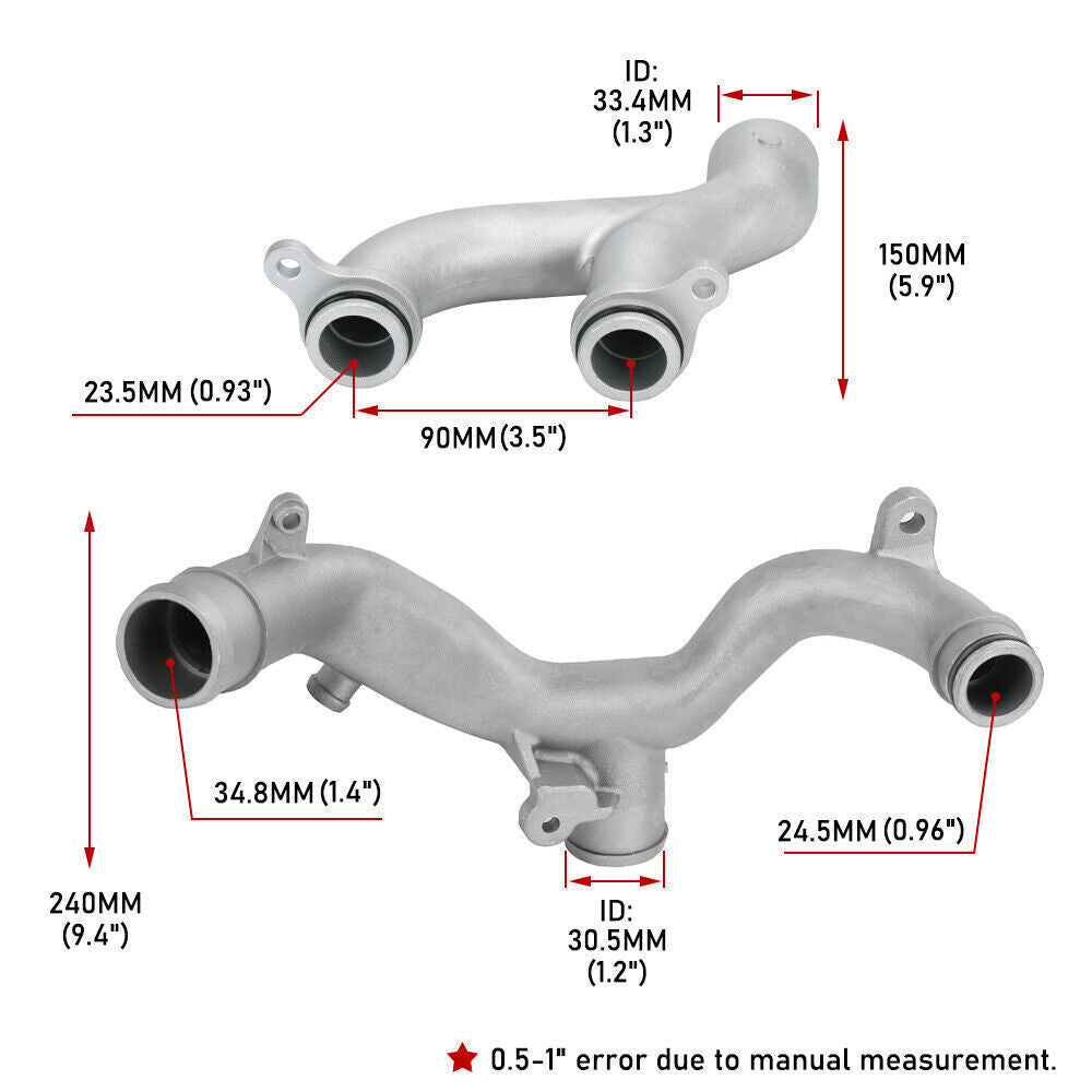 Water Coolant Pipe Kit Fit for Land Rover LR4 3.0L Range Rover 5.0L Supercharged